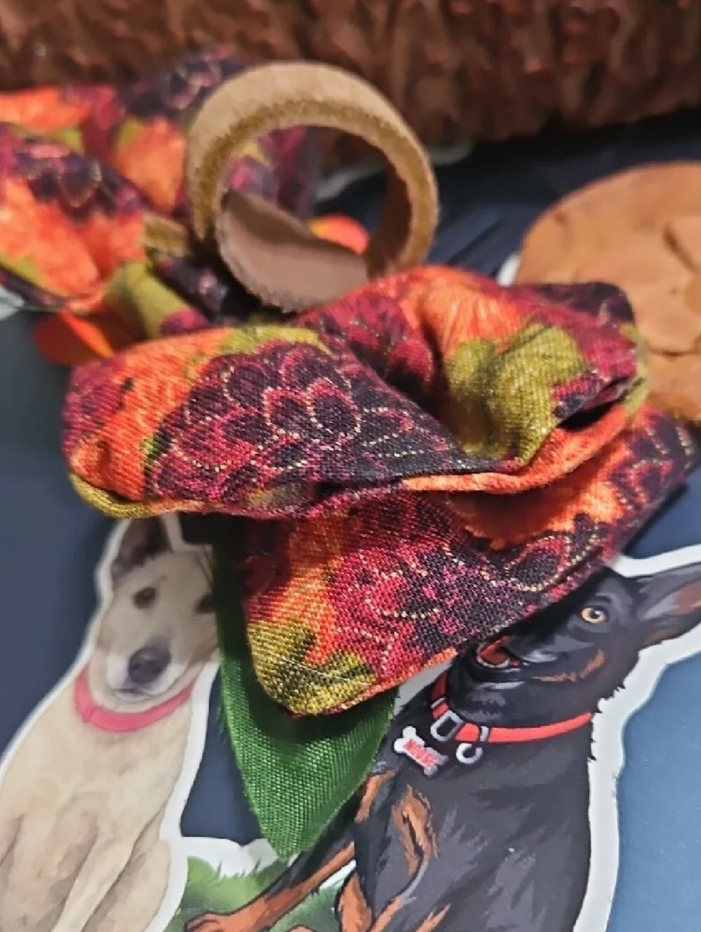 Hand Crafted Orange Sunflower Dog Bow Pet Collar Accessory NEW